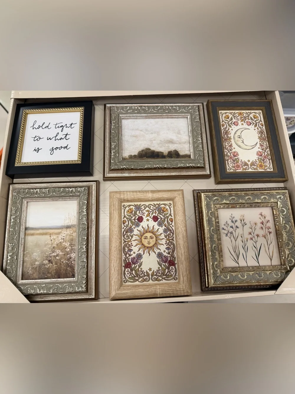 Petal lane the sun moon vintage style tarot cards flowers astrology wall art set